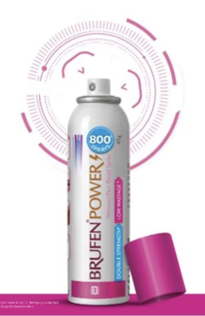 Brufen Power Spray key visual — one-shot technology, double strength