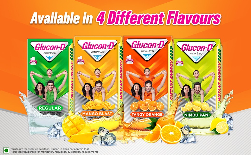 Glucon-D full pack range across flavours