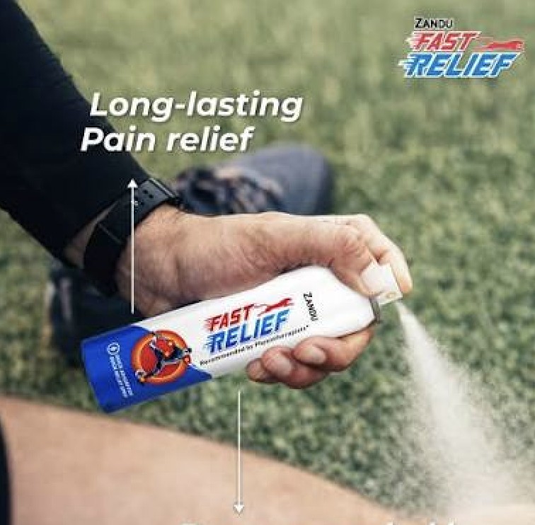 Zandu Fast Relief campaign key visual — 'Recommended by Physiotherapists'